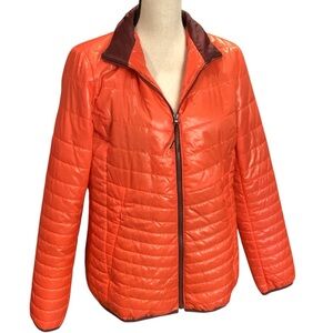 Talbots Lightweight Primaloft Quilted Puffer Jacket, Pumpkin Color - Medium